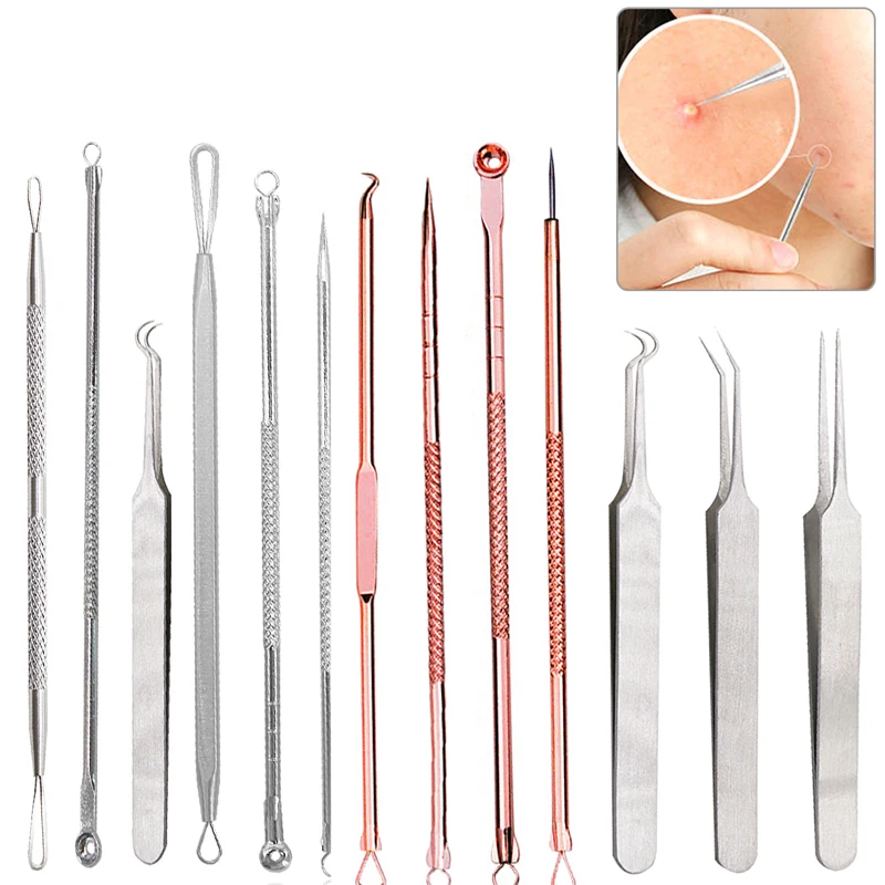 7style Blackhead Extractor Black Dots Cleaner Acne Blemish Remover Needles Set Black Spots Pore Cleanser Tool Comedone Extractor