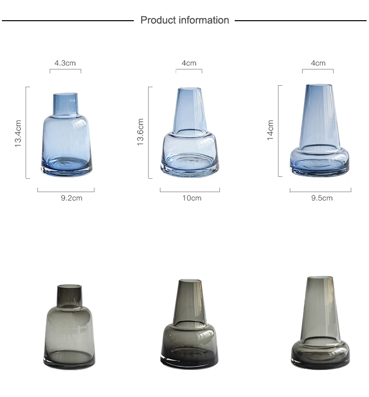 Маяк стеклянная ваза серый/синий Террариум стеклянные контейнеры мини небольшая Цветочная ваза украшение дома бутылка цветочный горшок Вазы Свадебные