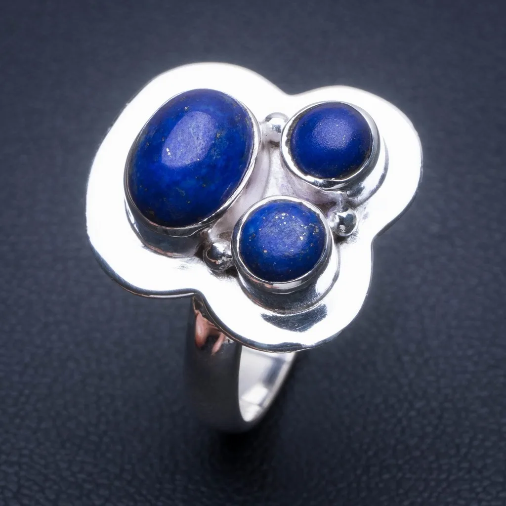 

Natural Lapis Lazuli 925 Sterling Silver Ring, US Size 8 Q2448