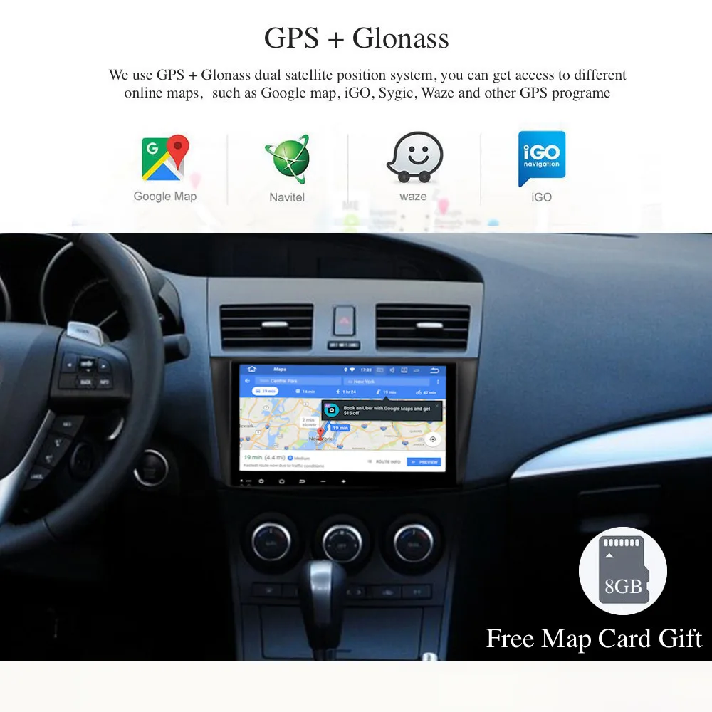 Best 9" Android 8.0/7.1 1 din Car Radio for Mazda 3 2010 2011 2012 Multimedia Built-in Wifi Bluetooth GPS Mirrorlink Headunit 4