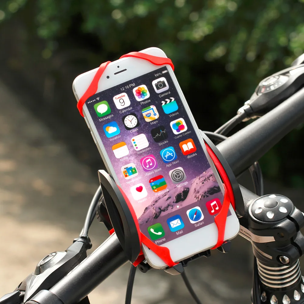 Universal Bike Bicycle Motorcycle Handlebar Mount Holder Mobile Cell Phone Holder With Silicone