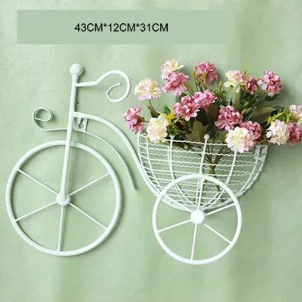 White Bike Flower Moetron стене висят украшения Винтаж Велосипедный Спорт Цветочный декор стен орнамент висит дома Аксессуары - Цвет: White Bike Flower