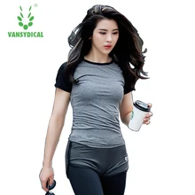 Женская летняя футболка для занятий спортом, фитнесом, быстросохнущая, тянущаяся, облегающая, короткий рукав, тонкие топы для йоги, бега