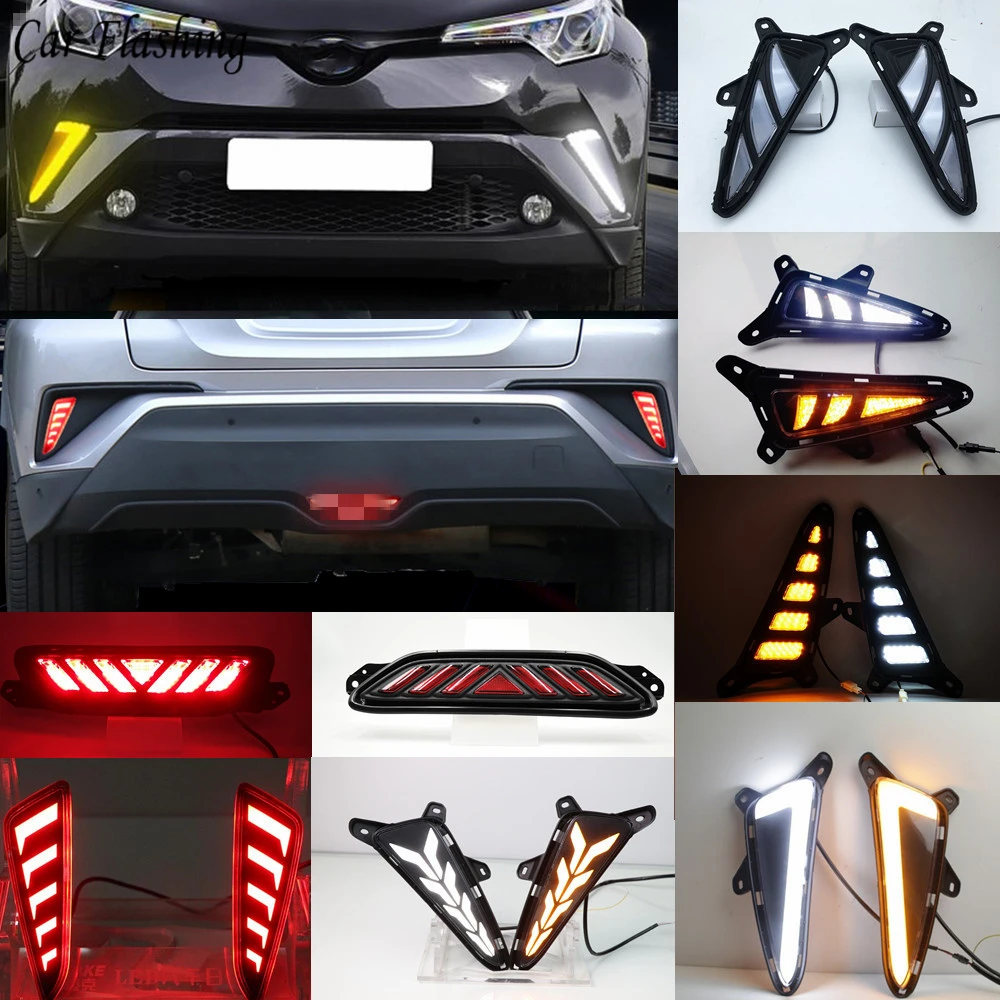 

1Set LED DRL For Toyota C-HR CHR 2016 2017 2018 2019 Daytime Running Light Rear Tail bumper Fog Lamp Brake light Warning light