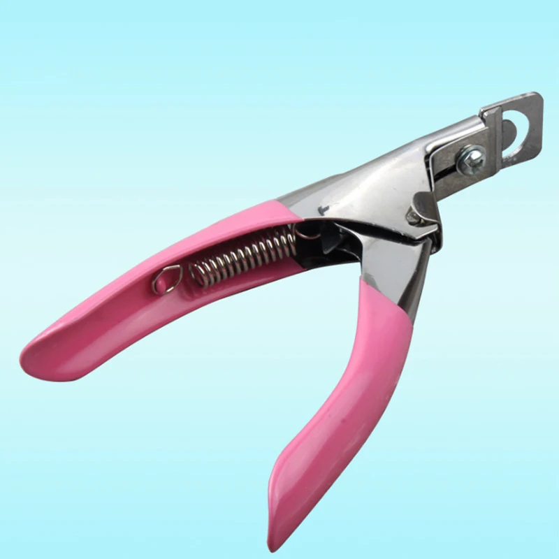 

False Nail Tips Trimmer Nails Manicure Clipper Cutter Tool Stainless Steel Pink Acrylic Uv Gel Scissors