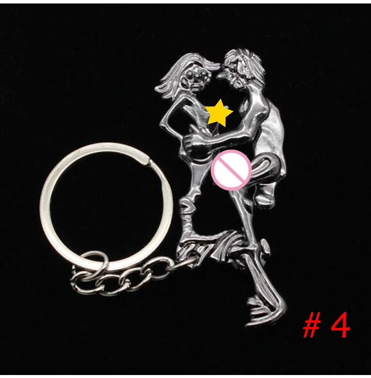 100 шт./лот, металлический альтернативный сексуальный брелок любовь секс брелок, забавное кольцо для ключей с игрушкой, крутой брелок для ключей в подарок - Цвет: 4