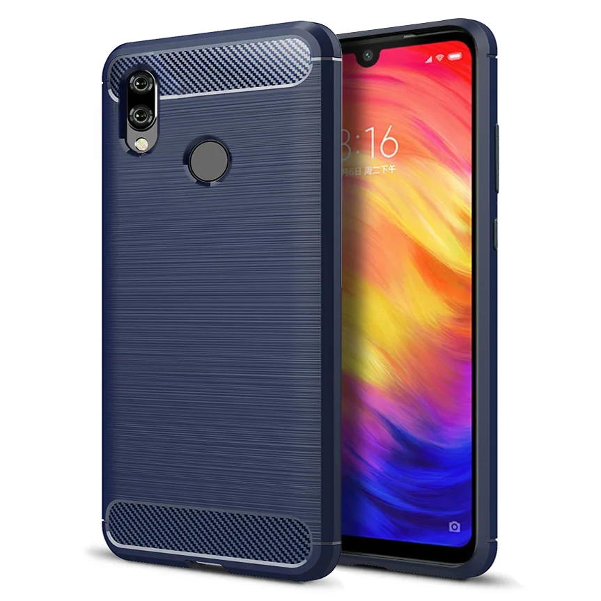 Чехол для Xiaomi Redmi Note 7, чехол для Redmi Note 7, силиконовый защитный бампер, противоударный чехол, чехол для телефона s, роскошный Xiomi Redmi Note7, чехол s - Цвет: Blue