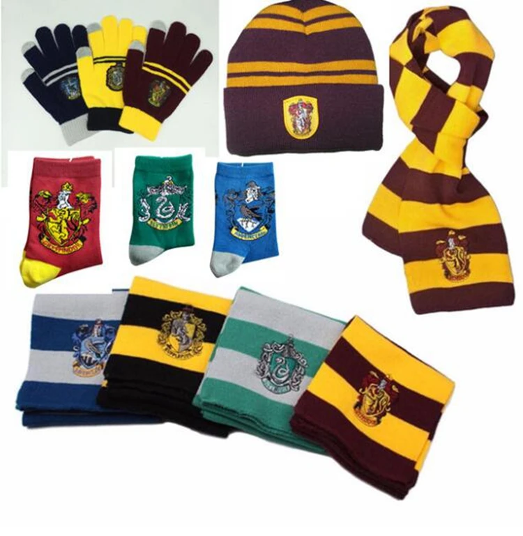 Halloween Harri Potter Tilbehør Gryffindor Ravenclaw Hufflepuff Slytherin Scarf Sokker Handsker Colsplay Briller Magic Wand Legetøj