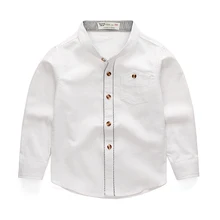 Рубашки для мальчиков в британском стиле; детская хлопковая белая водолазка с длинными рукавами; школьные блузки; детская одежда в английском стиле для свадебной вечеринки