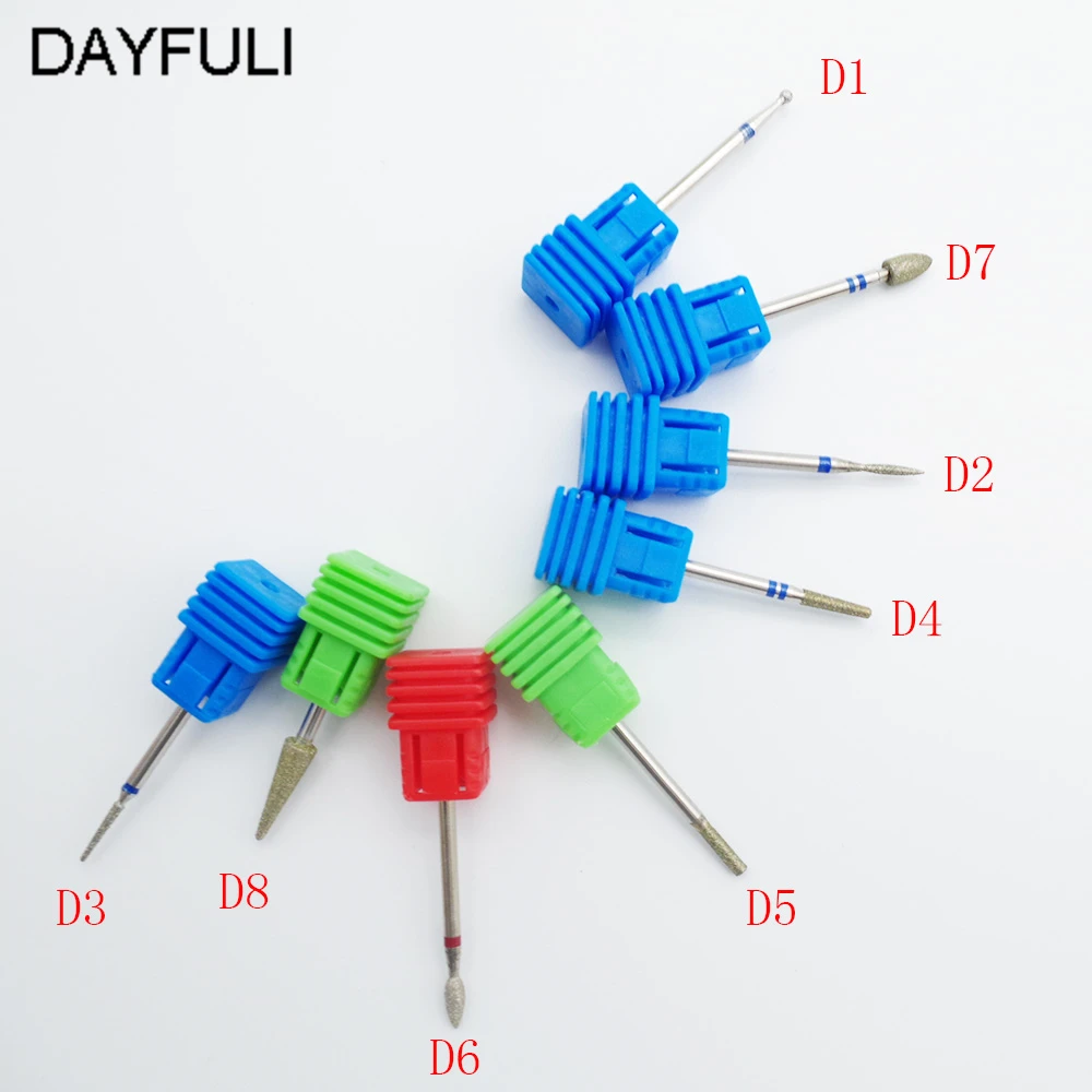 

8 Type Nail File Drill Bit Tool Diamond Burr Milling Cutter For Manicure Electric Nail Machine Drill Beauty Nail Art Accessories