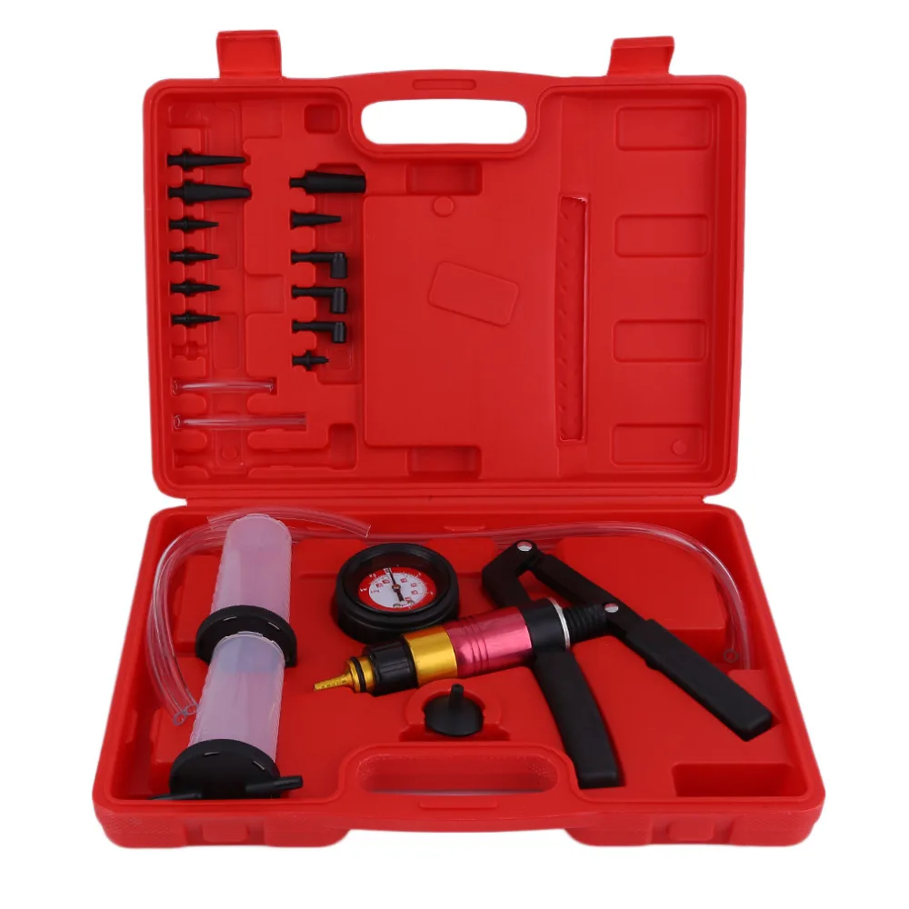 

Positive Negative Pressure Hand Held Vacuum Pump Tester Set Brake Bleeder Bleeding Tool Diagnostic For Car Auto With Case
