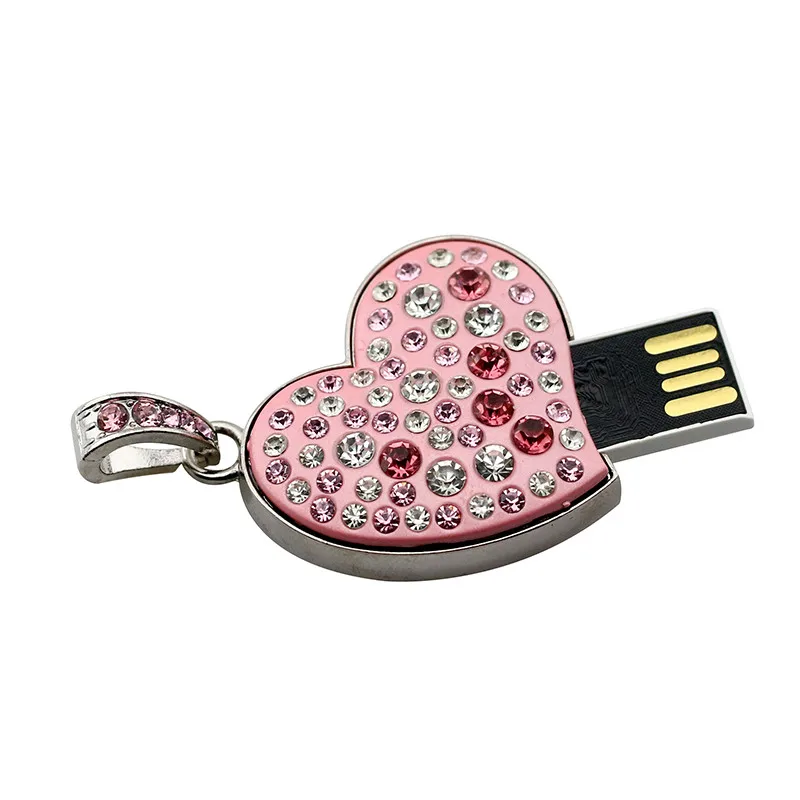 USB флеш-накопители с милым сердцем и кристаллами, флеш-накопитель 128 ГБ, флэш-диск 4 ГБ 8 ГБ 16 ГБ 32 ГБ 64 ГБ, USB 2,0, флеш-накопитель creativo Memory Stick