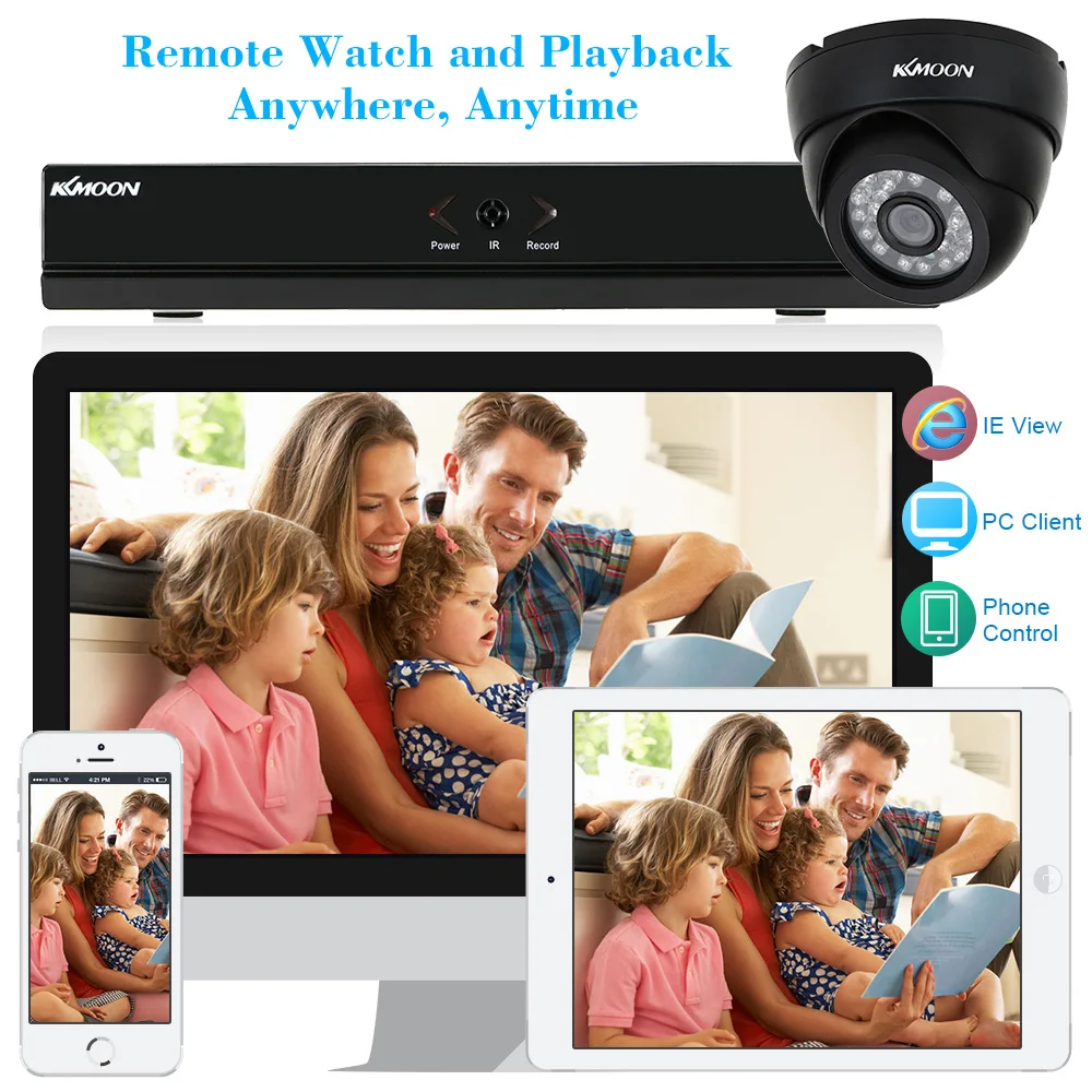 Kkmoon 16ch H.264 960 h/D1 DVR безопасности Системы с 8 шт. 800TVL ИК-Ночной вид CCTV камера для дома Системы скрытого видеонаблюдения