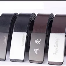 1 шт., кожаный ремень с логотипом на заказ, подарок на день Святого Валентина на день рождения для мужчин, мальчик, друг отец, пояс, индивидуальный подарок