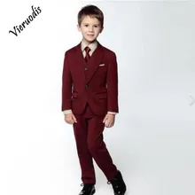 Облегающие костюмы для мальчиков, красный торжественный свадебный смокинг для мальчиков, вечерние костюмы для выпускного вечера для мальчиков