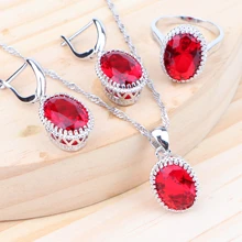 Свадебные серебряные Ювелирные наборы из 925 кубического циркония, ювелирные изделия для костюма, серьги, ожерелье, подвеска, кольца, аксессуары для женщин, свадебный набор