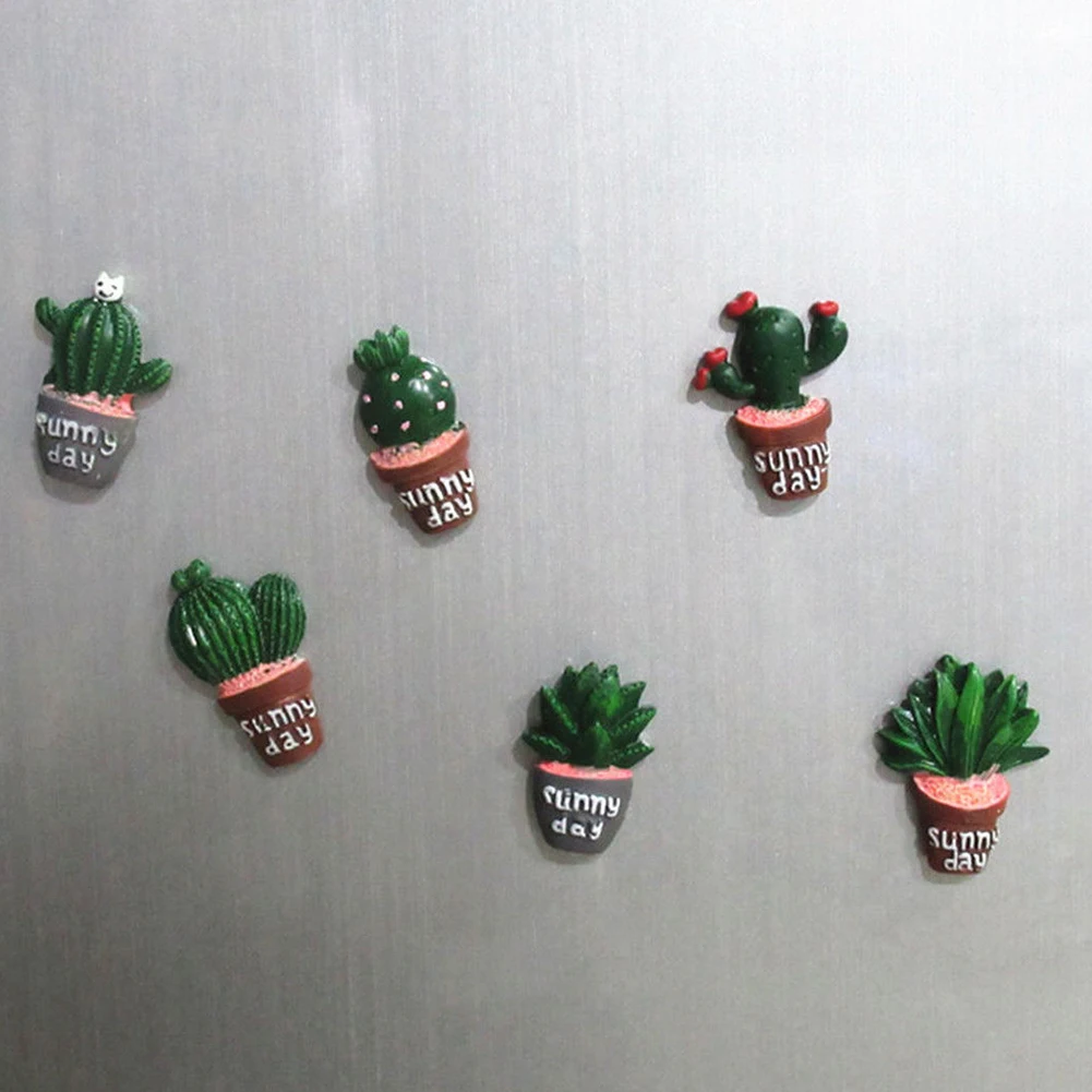 DIY сувенир на холодильник магнитная наклейка креативное моделирование кактус растения магниты на холодильник Kawaii милые растения декоративные