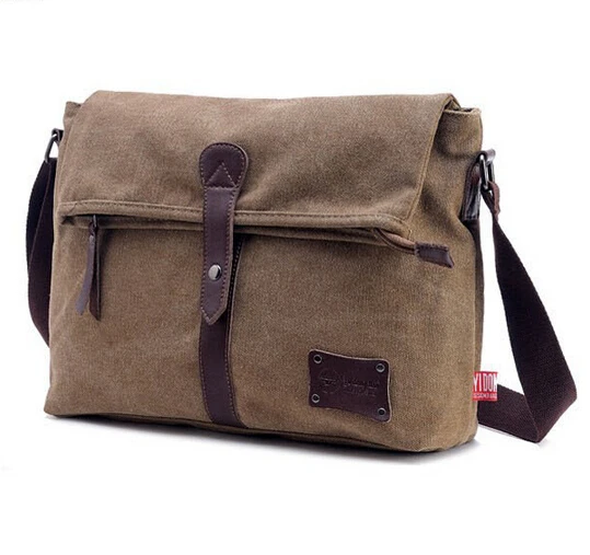 

Free Shipping Black / Khaki Men's Vintage Canvas Bag Messenger Shoulder Bag