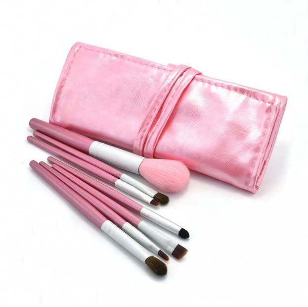 

7pc Make Up Brushes Set with Makeup Bag for Women Face Powder Eye Brow Blending Cosmetic Tools