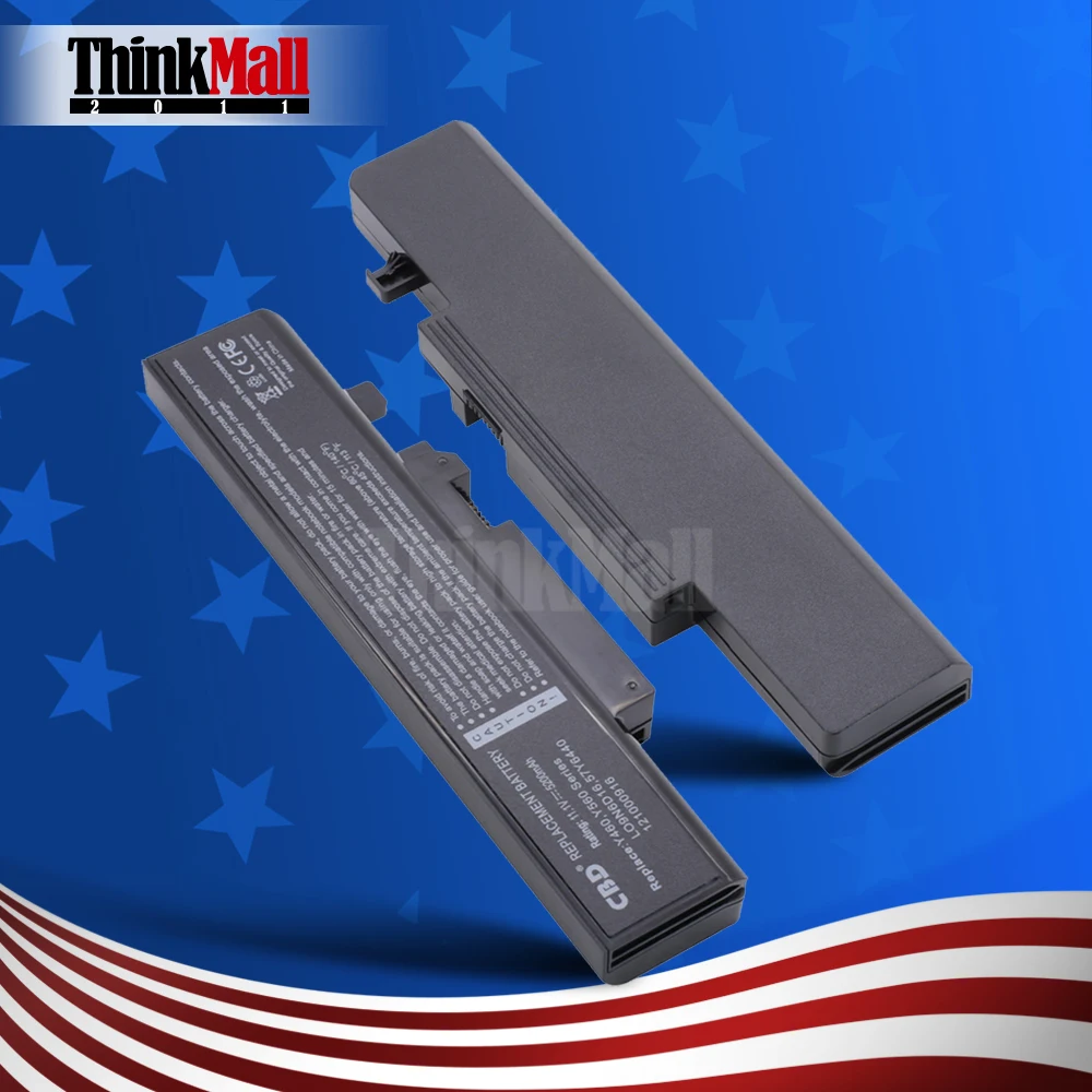 2pcs 6 Cell 11.1V 5200mAh New Replacement Laptop Battery for LV Y460