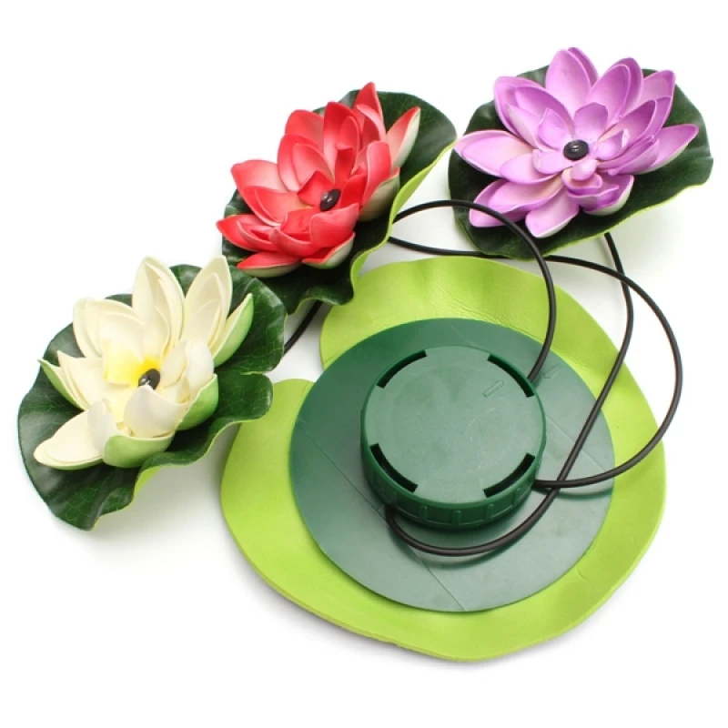 

Tenozek Solar Power LED Floating Lotus Light Night Pond Garden Fountain Pool Flower Lamp