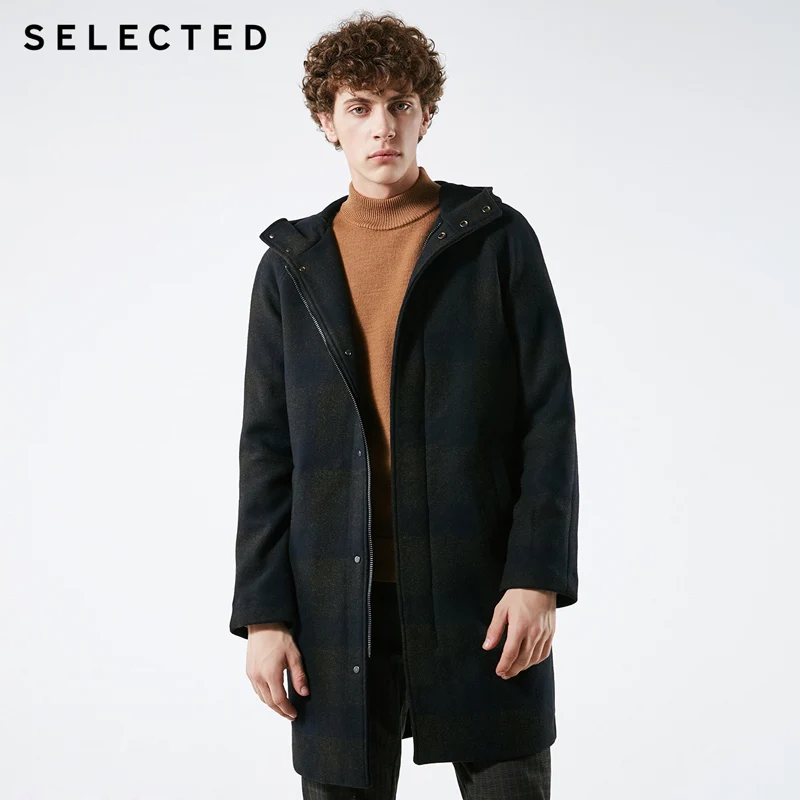 

SELECTED Men's Winter Wool-blend Assorted Colors Medium-style Woolen Coat S|418427552