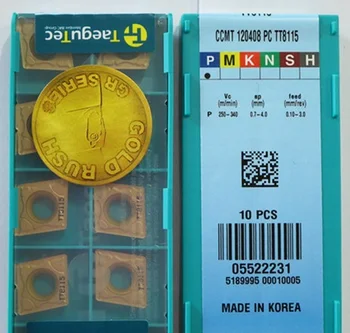

Taegutec CCMT 120408 PC TT8115 tungsten carbide inserts turning tools wholesale CCMT120408PC TT8115 CVD coated for steel
