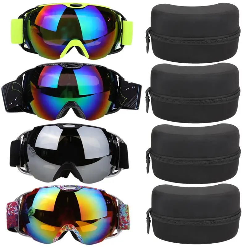 Unisex Double Lens UV400 Big Ski Mask Glasses Skiing Goggles Anti fog