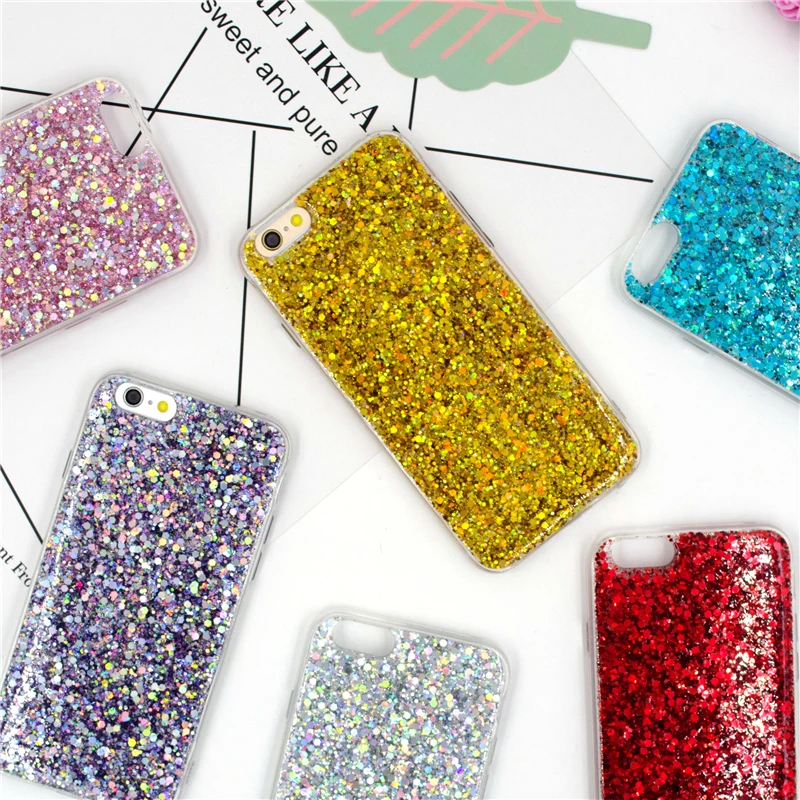 

Luxury Bling Glitter Soft Case For iPhone 7 Case For iphone7 6 6S PLus Phone Cases Fashion Shine Back Cover Capa Fundas Coque