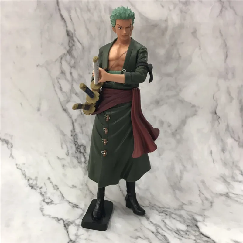 27cm One Piece Big Standing Roronoa Zoro 3D2Y Three-knife Ver. PVC ... - 27cm One Piece Big StanDing Roronoa Zoro 3D2Y Three Knife Ver PVC Action Figures OP Ronoa