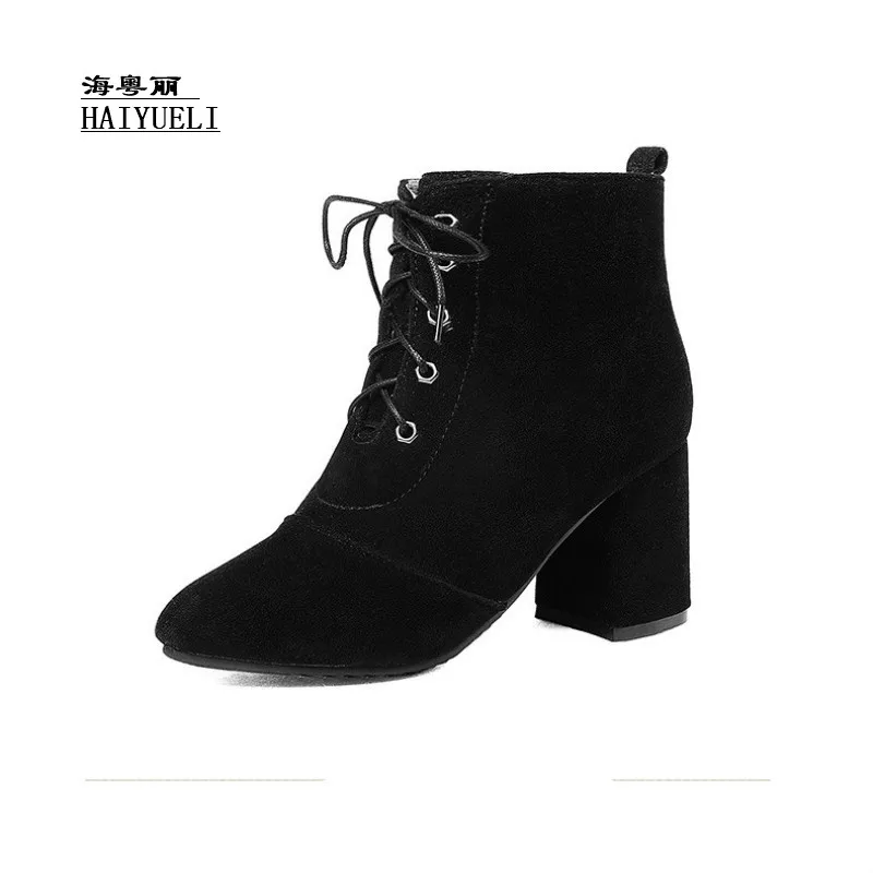 

Fashion Women's Shoes Autumn Winter Boots Thick Heel High Heels Shoes Ankle Boots
