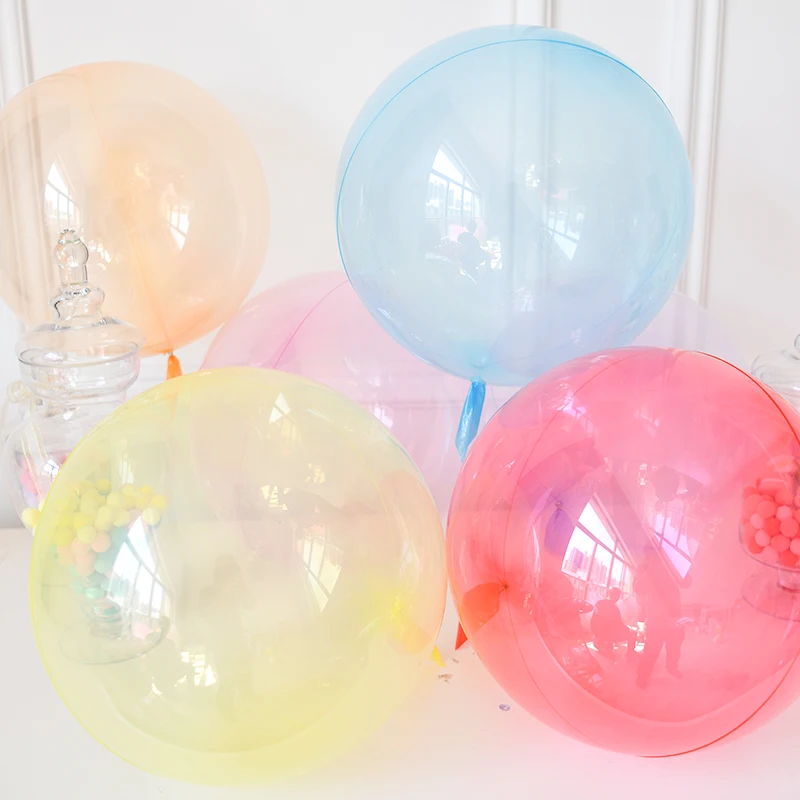 10 шт./партия, цветные хрустальные воздушные шары 1" 24" дюймов, круглые прозрачные воздушные шары Bobo, Свадебный гелиевый надувной шар