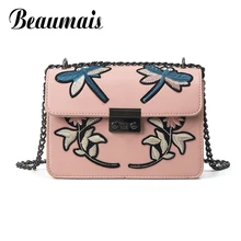 Beaumais Stickerei Pu-leder Frauen Messenger Bags Frauen Handtaschen Aus Leder Kette Schulter Crossbody Taschen Für Frauen Kupplung DB5926
