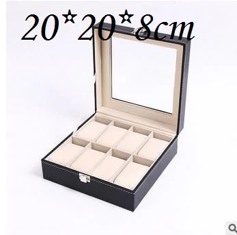 1 шт., коробка для хранения косметики, высококачественный переносной органайзер для часов, черный ящик для хранения часов, сетка из искусственной кожи, ювелирные изделия