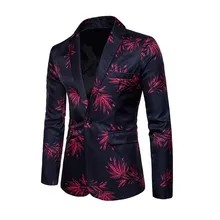 Модные осенние и зимние новые личности печати Мужская Горячие однобортный пиджак мужской деловой костюм куртка
