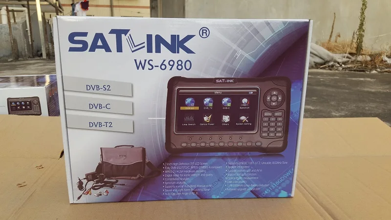 7 дюймов HD ЖК-дисплей Экран Satlink WS-6980 DVB-S2 DVB-T/T2 DVB-C комбо Satlink 6980 Цифровой спутниковый Finder метр Finder анализатор спектра