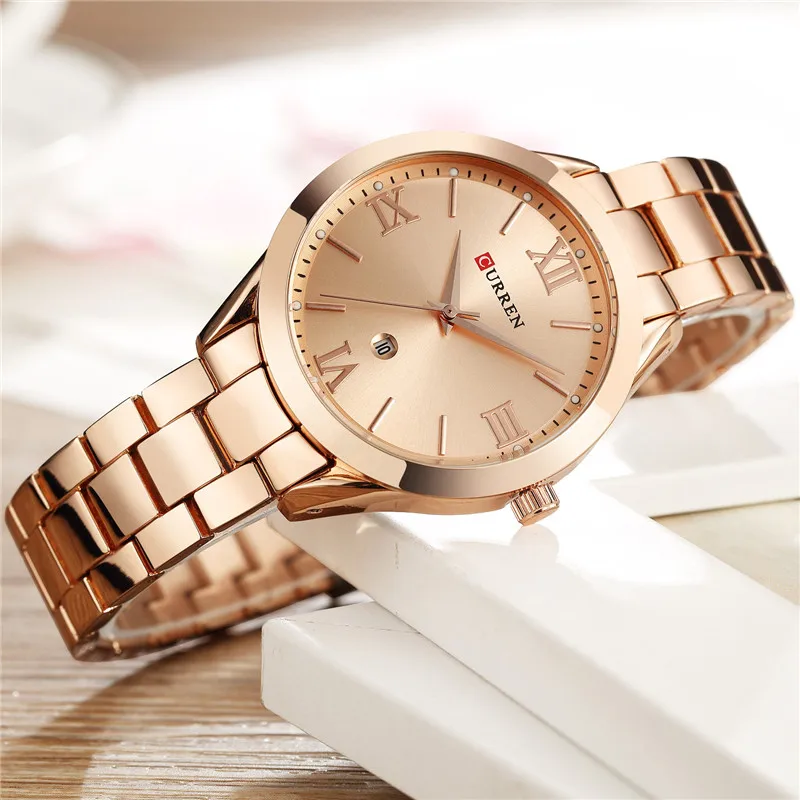 

CURREN Women Watches Top Brand Luxury Gold Ladies Watch Stainless Steel Band Classic Bracelet Female Clock Relogio Feminino 9007