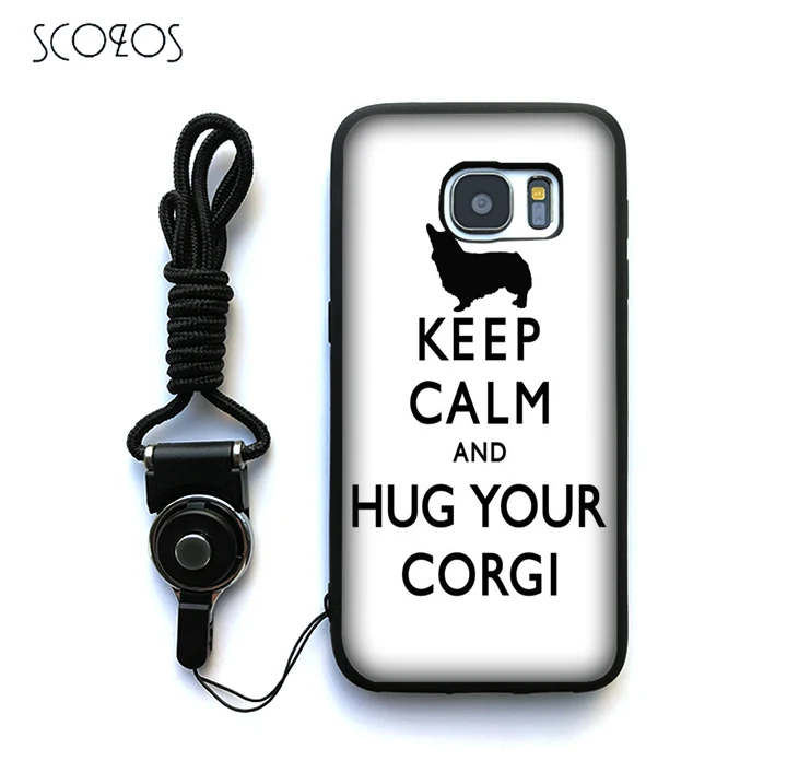 Scozos Keep Calm and обнимет Ваше корги чехол для Samsung Galaxy S6 S7 Edge S8 плюс J3 j5 J7 A3 A5 A7 2016