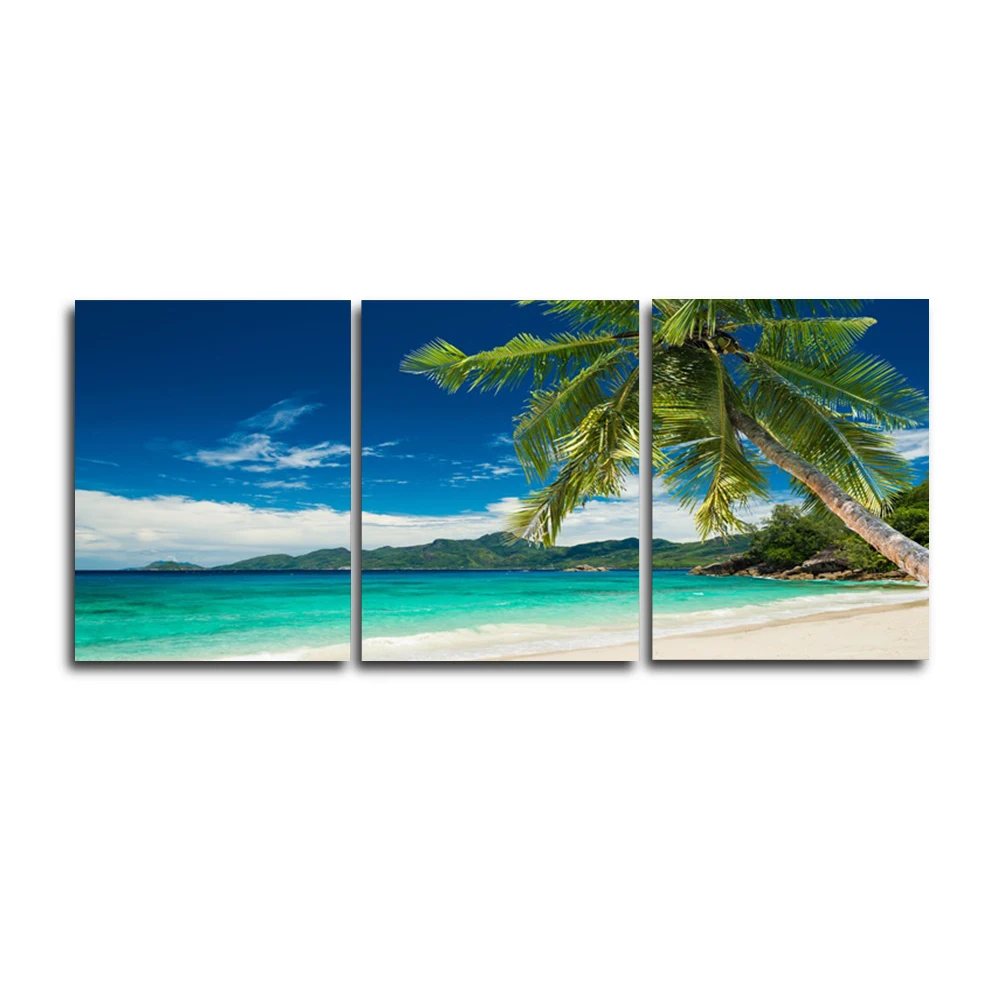 

Laeacco Abstract Tropical Palm Tree Sea Posters Prints Art Charts Pictures Canvas Paintings on the Wall Nordic Home Decoration