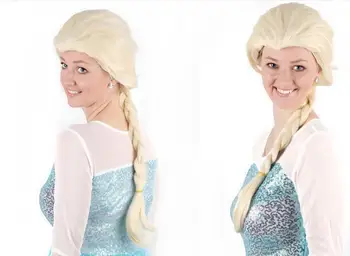 

10pcs/lot Party Hats Adult Kids Elsa Anna Cosplay Hair Wigs Party Supplies 70cm 60cm