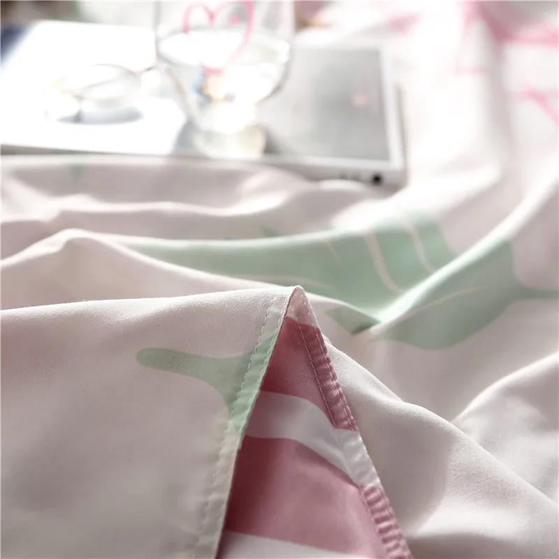 Slowdream модные розовые Фламинго Постельное белье одеяло пододеяльник активной