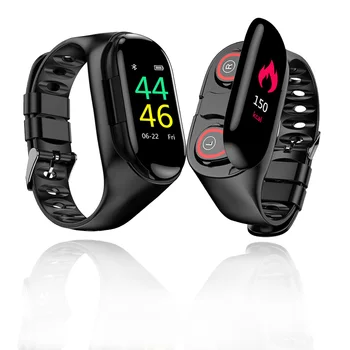 

M1 BT Wireless Earbud Smart Wristband Stored Mini Headset Flip Screen Bracelet Sport Heart Rate Monitor Sleep Tracker