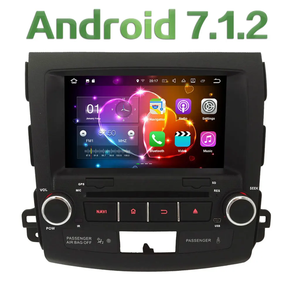 

8'' Quad Core Android 7.1 2GB RAM BT 4G Wifi DAB+ Car DVD Player Radio GPS Stereo For Mitsubishi Outlander/Citroen C-Crosser