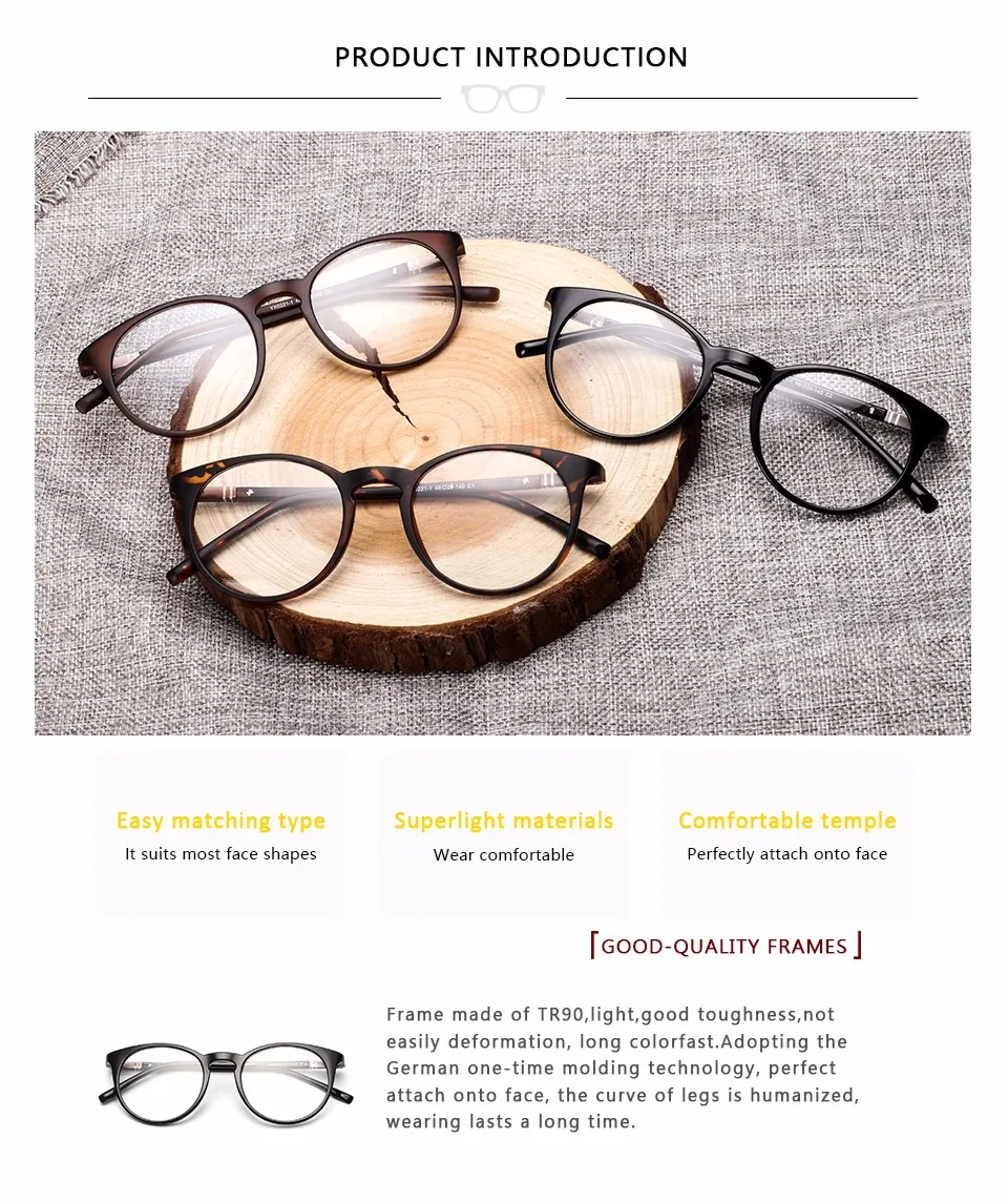 Женские очки TR90, оправа для близорукости, дизайнерская брендовая оптическая прозрачная оправа для очков# YX0221-1