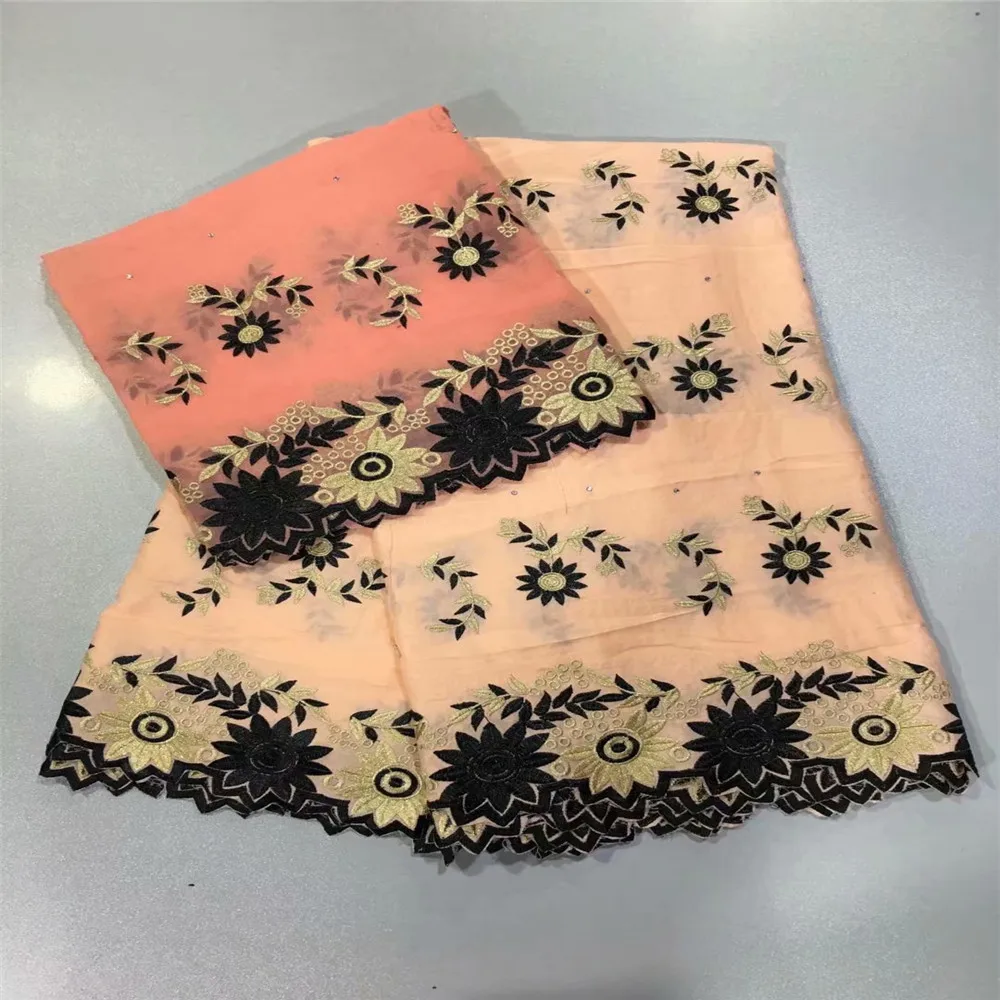 

2018 Bazin Riche Fabric Embroidered African Bazin Riche Getzner For Men Or Women Colth 5+2Yard/Lot African Lace Fabric HJ240-2