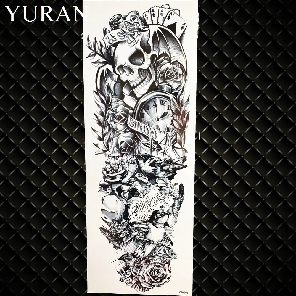 طويلة الأمد سوداء صل نون الذراع المؤقتة الوشم ملصقات الرجال الكامل للماء تاتو المرأة الكتف وهمية الوشم الهيئة الفنية الرسم