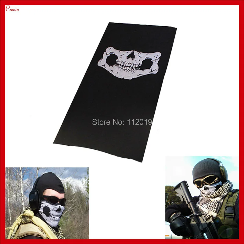 New Black+White Ski Sports Bike Bicycle Motorcycle Skull Half Face Mask Ghost Scarf Multi Use Neck Warmer Windproof | Автомобили и