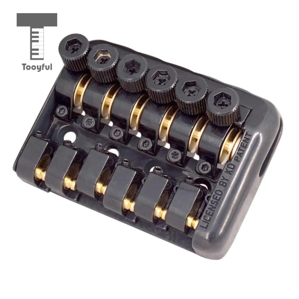 Tooyful 1 Set Zinc Alloy Iron Headless Electric Guitar Replacement Fixed Bridge Nut Musical Instrument Parts Black