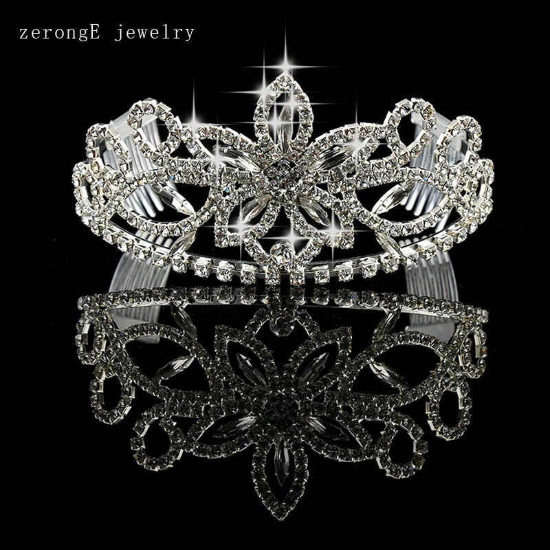 Хрустальная Серебряная блестящая корона для балета, дешевая свадебная корона для невесты, украшение для волос, металлическая тиара