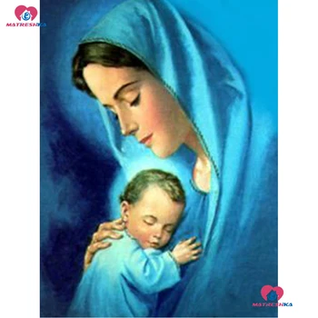 

Diamond Embroidery Icon DIY 5D Mary and Jesus Needle Gift Rhinestone Pasted Full Square Diamond Painting Religion accessories